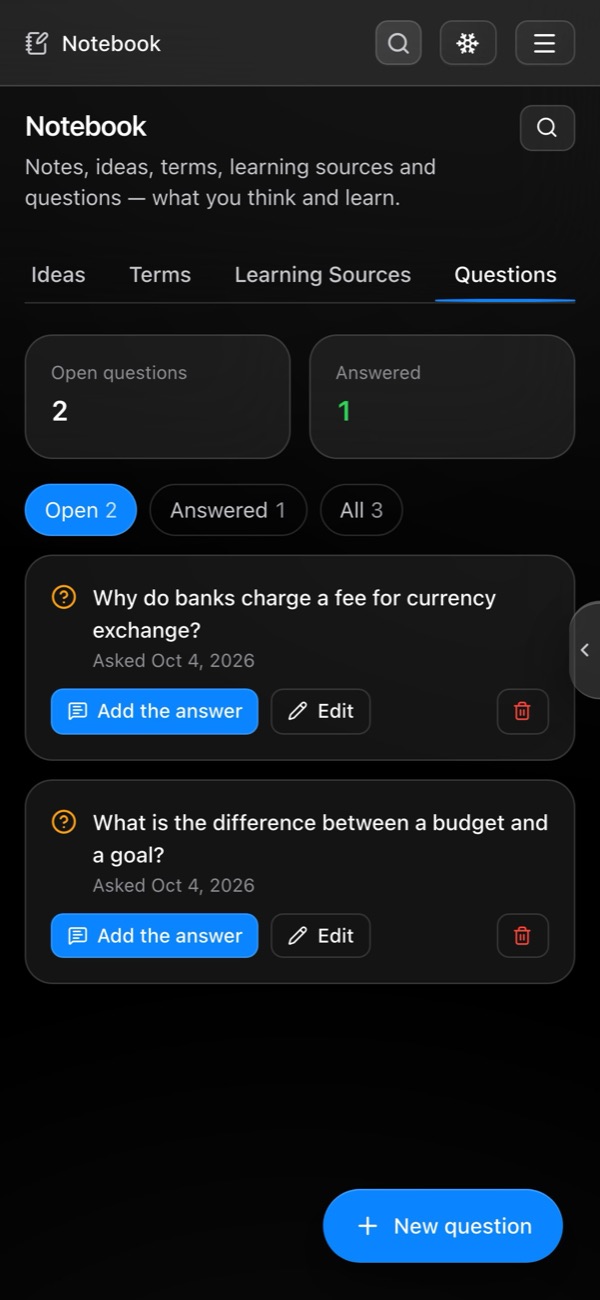 Questions on a phone